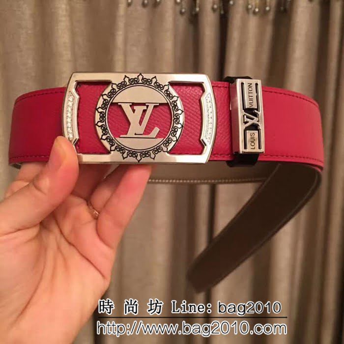 路易威登LV 義大利進口雙面手掌紋牛皮 奢華鑲鑽系列 高端男士皮帶 LHG1290